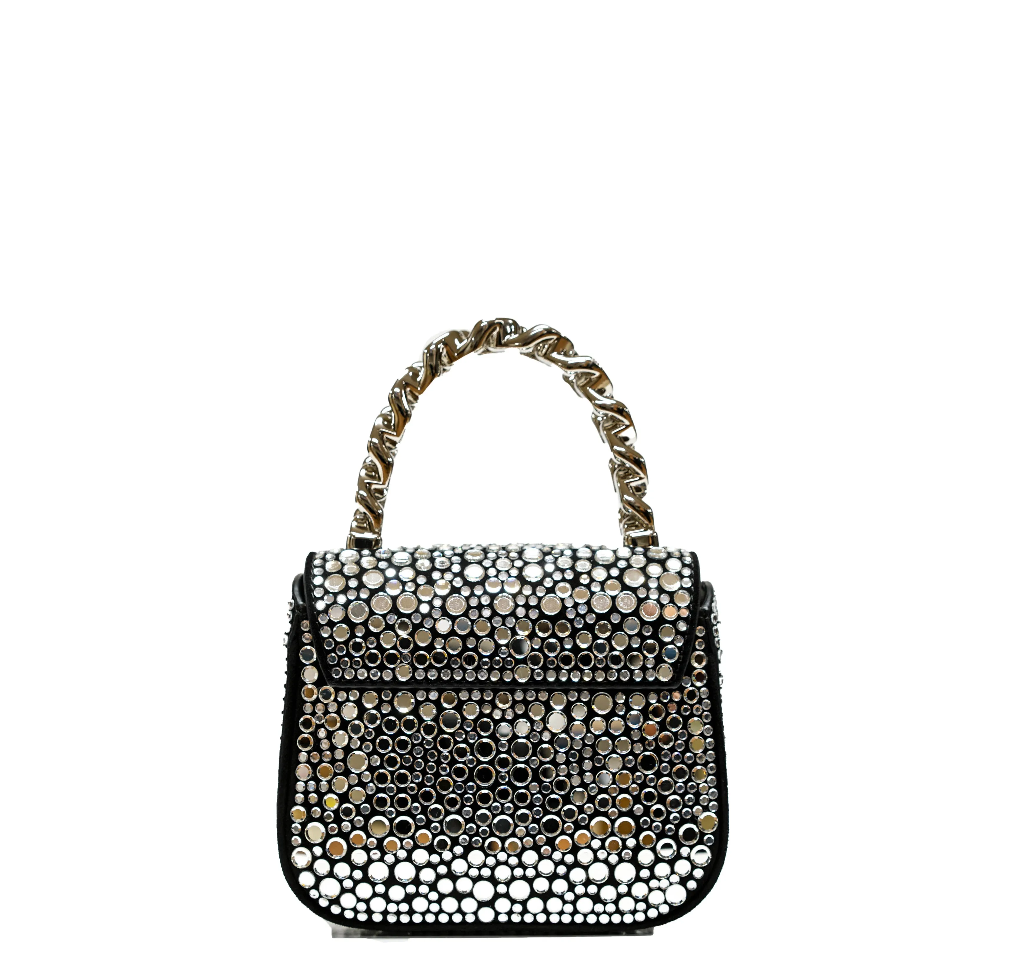 Versace La Medusa Embellished Small Tote Bag Black 1003016 30% OFF