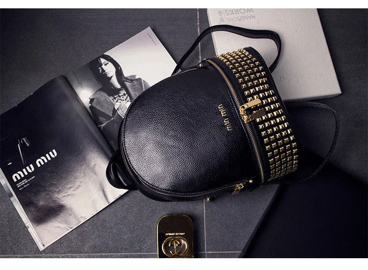 vintage casual new style leather school bags high quality hotsale women candy clutch famous brand backpack