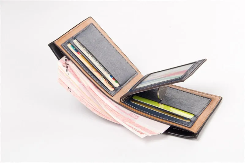 Vintage Men Embossed Texture Leather Wallet Short Slim Male Purses Money Credit Card Holders Men Wallet
