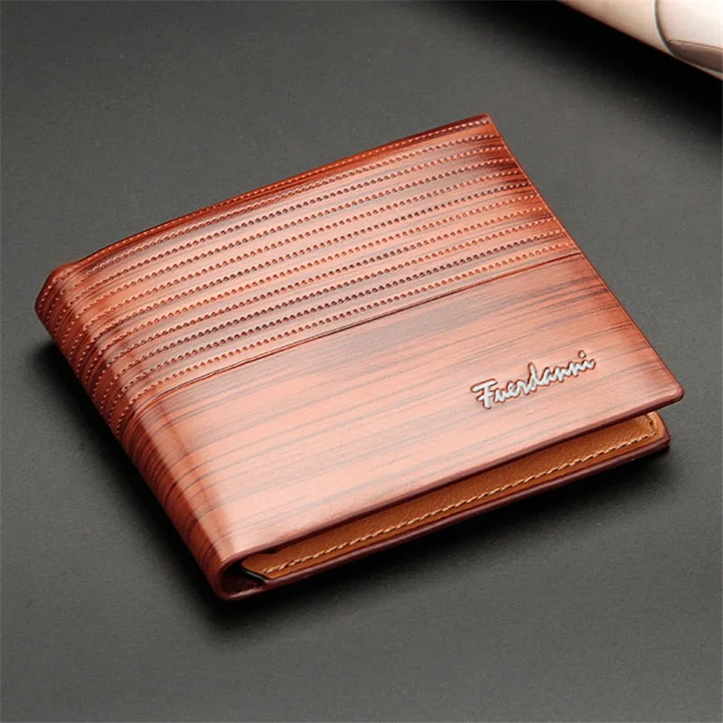 Vintage Men Embossed Texture Leather Wallet Short Slim Male Purses Money Credit Card Holders Men Wallet
