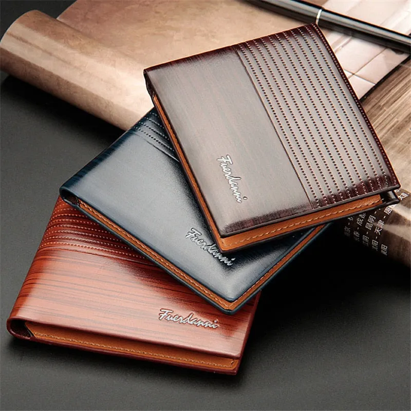 Vintage Men Embossed Texture Leather Wallet Short Slim Male Purses Money Credit Card Holders Men Wallet