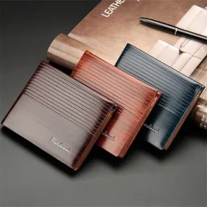 Vintage Men Embossed Texture Leather Wallet Short Slim Male Purses Money Credit Card Holders Men Wallet