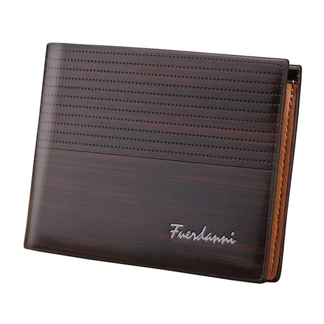 Vintage Men Embossed Texture Leather Wallet Short Slim Male Purses Money Credit Card Holders Men Wallet