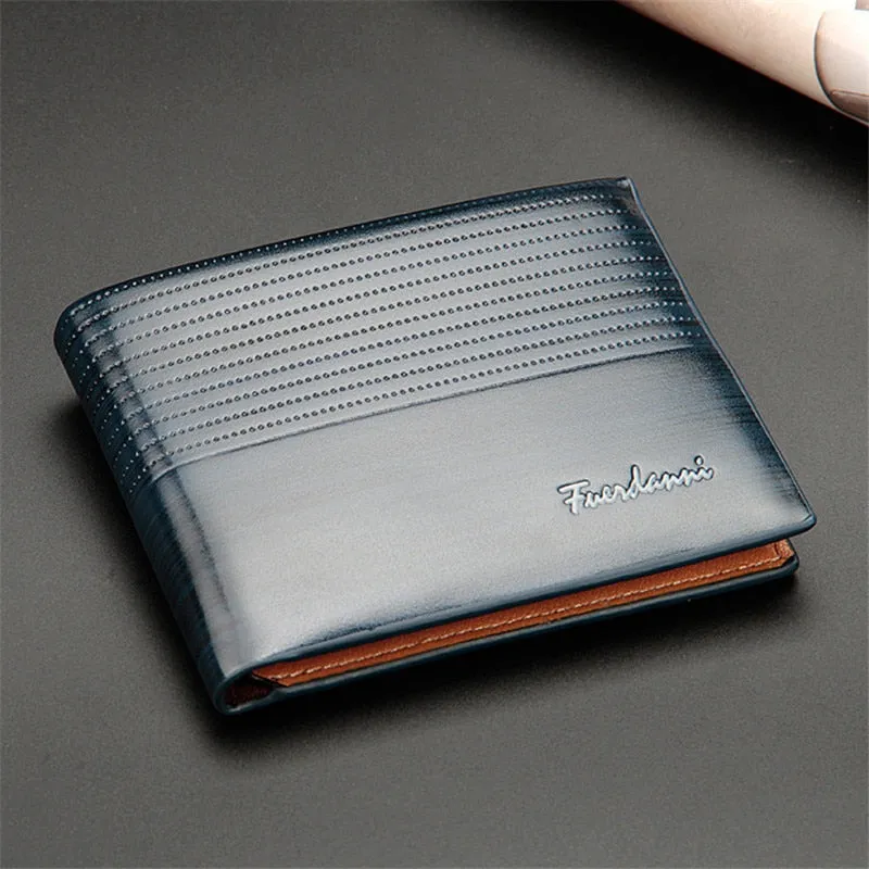 Vintage Men Embossed Texture Leather Wallet Short Slim Male Purses Money Credit Card Holders Men Wallet