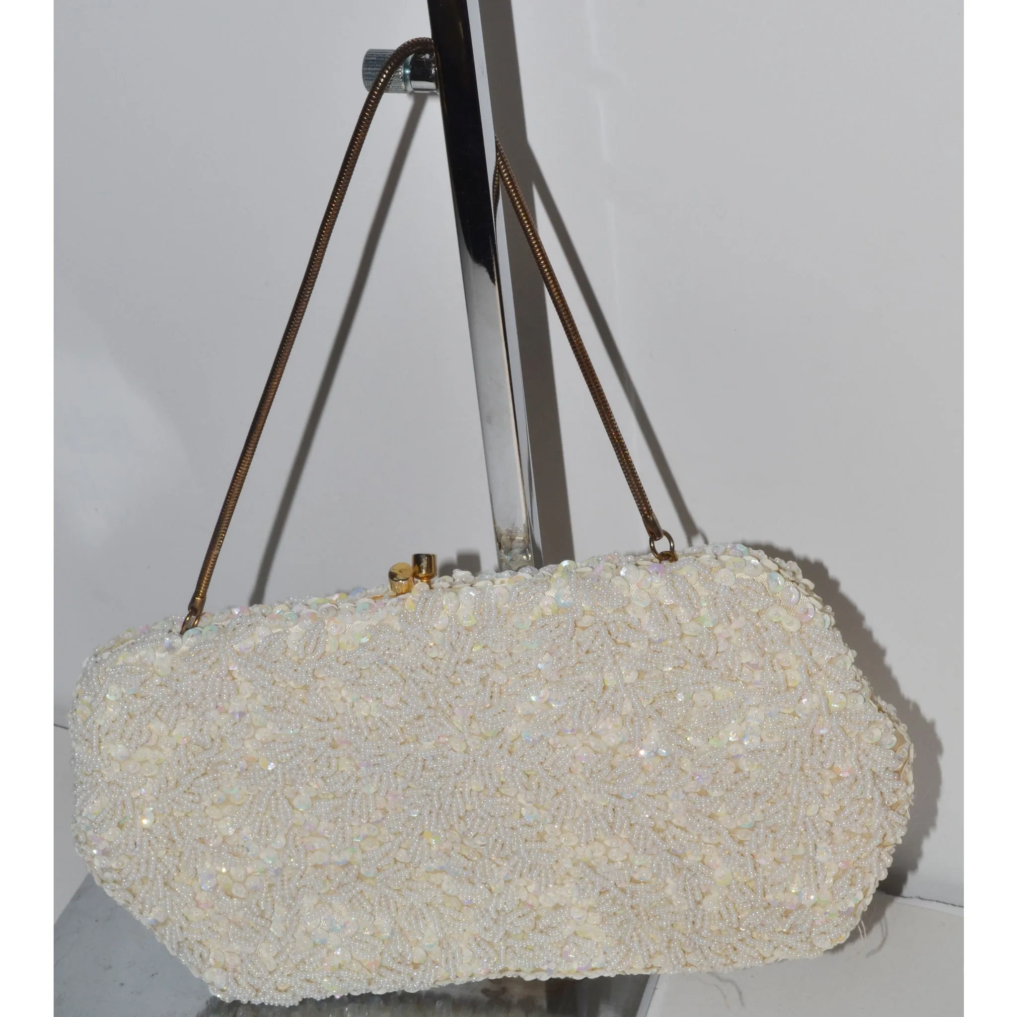 White Beaded Purse By LaRegale