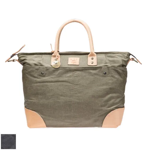 Will Leather Goods Wax Coated Canvas Tote Bags Black