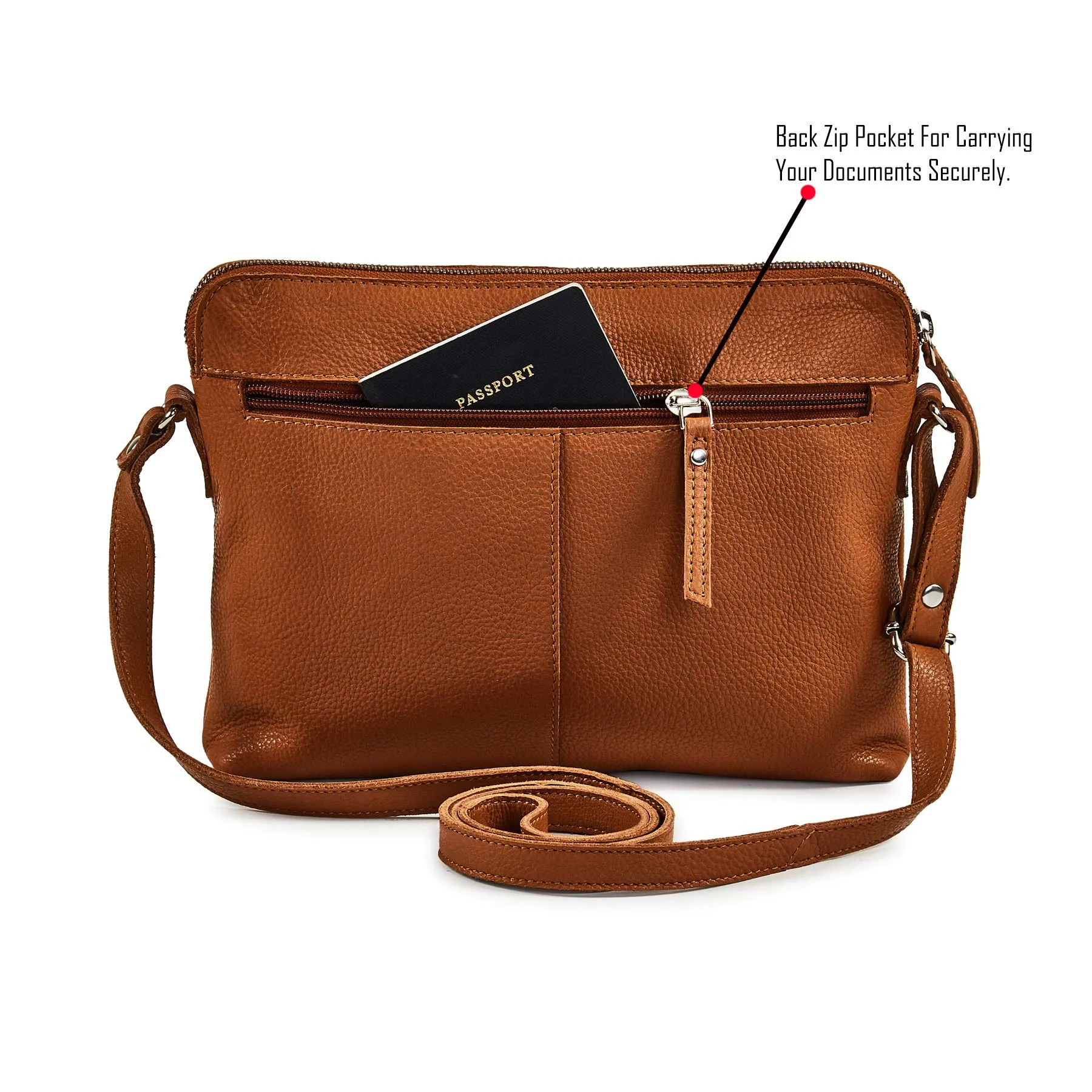 Wise Owl Small Soft Pebbled Real Leather Crossbody Bags, Handbags Purses, Triple Zip Sling  Shoulder Bag for Women