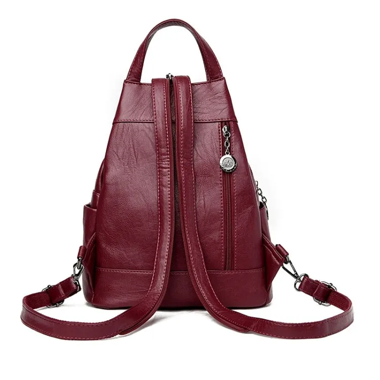 Women Anti-theft Leather Backpacks Ladies Backpacks(Blue)