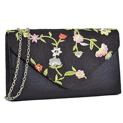 Women Flower Evening Bags Clutch Handbags Wedding Party Prom Envelope Purses
