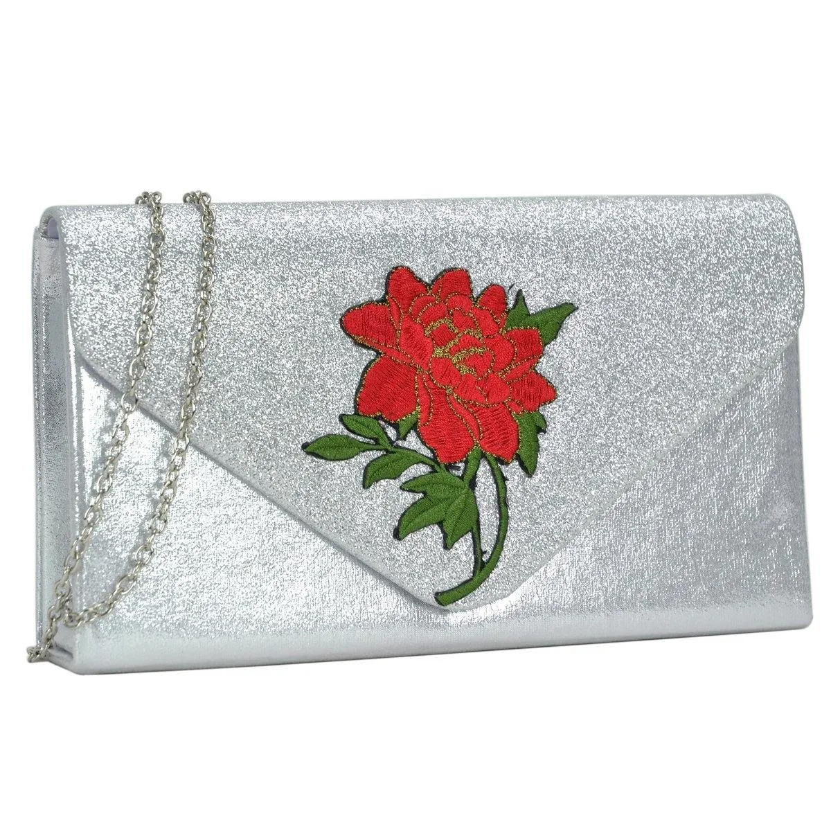 Women Flower Evening Bags Clutch Handbags Wedding Party Prom Envelope Purses
