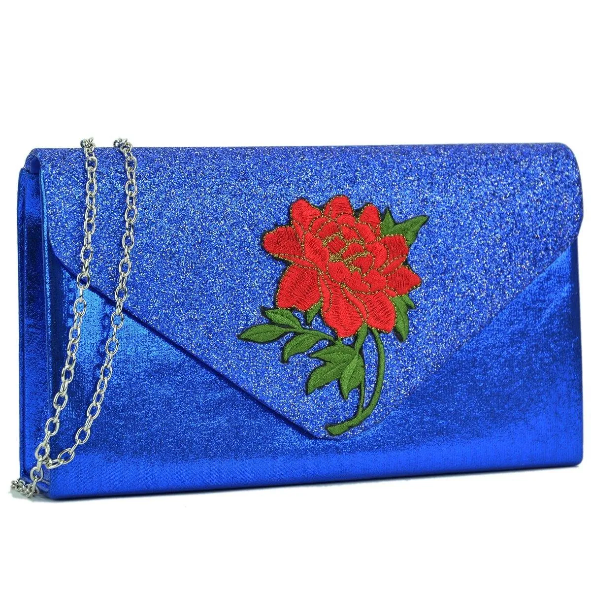 Women Flower Evening Bags Clutch Handbags Wedding Party Prom Envelope Purses