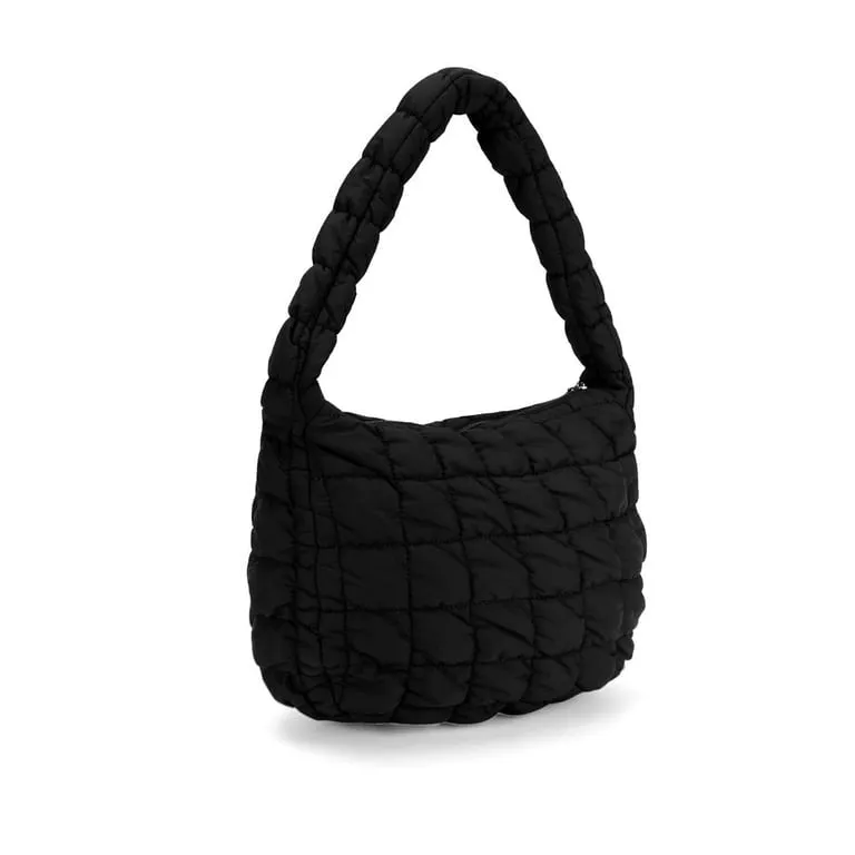 Women Padded Hobo Bag Versatile Cloud Pleatd Bag Lightweight Down Clutch Bag Quilted Tote Handbag Fall Winter Purse