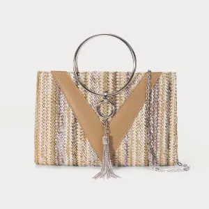 Women Straw Bag Evening Clutch Purse Elegant Lady Handbags Formal Party Clutches Purses For Wedding/Prom/Cocktail