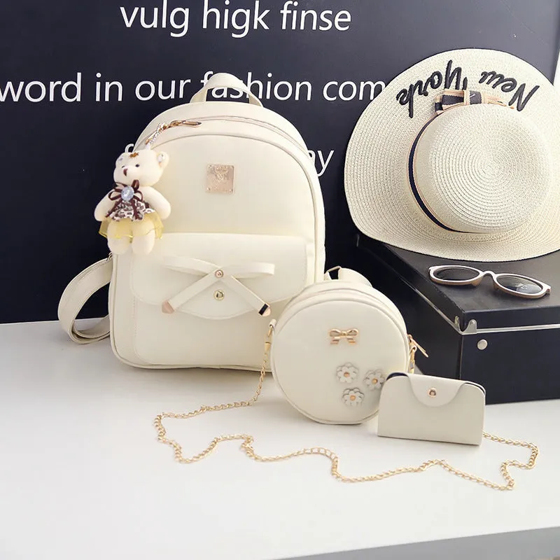 Women's Beautiful Bow Korean Style Three-piece Backpacks