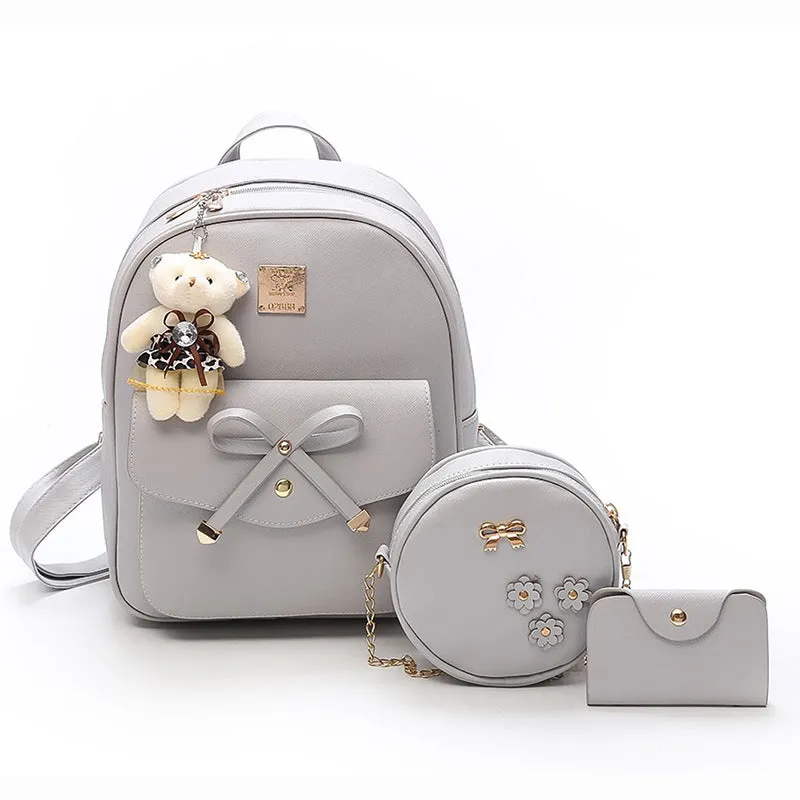 Women's Beautiful Bow Korean Style Three-piece Backpacks