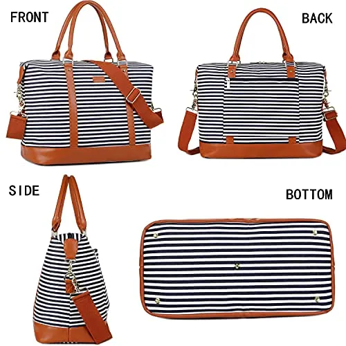 Women's Canvas Travel Weekender Bag Overnight Carry-on Duffel