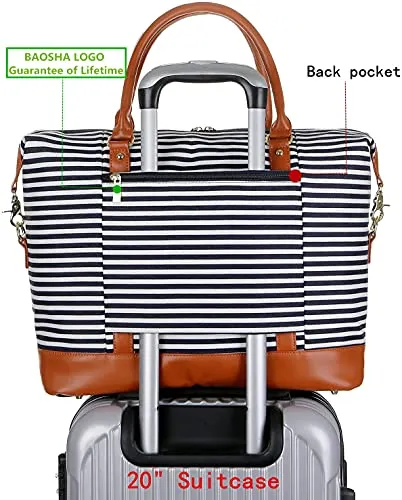 Women's Canvas Travel Weekender Bag Overnight Carry-on Duffel