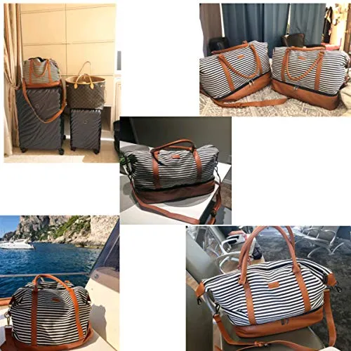 Women's Canvas Travel Weekender Bag Overnight Carry-on Duffel
