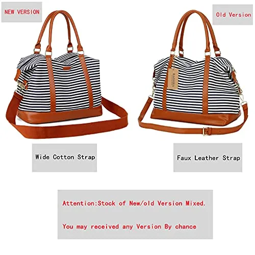 Women's Canvas Travel Weekender Bag Overnight Carry-on Duffel