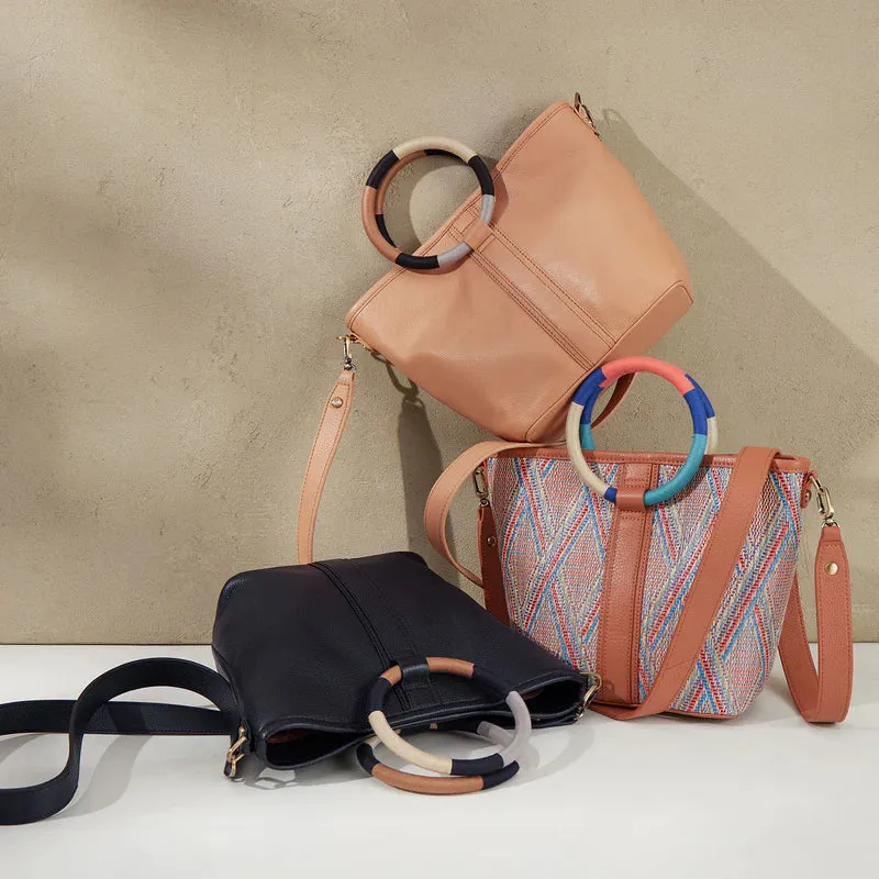 WOMEN'S HOBO LUNA SMALL TOTE | SUNSET RAFFIA MULTI WEAVE WITH LEATHER TRIM