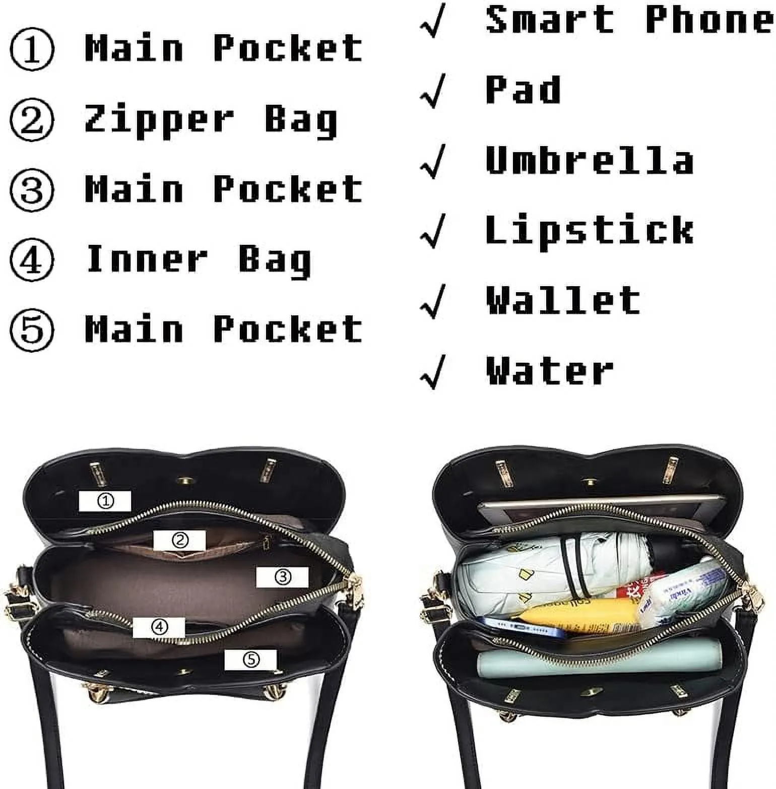 Women's Large-Capacity One-Shoulder Crossbody Handbag Fashion Ladies Satchel Shoulder Top Handle Bag Tote Purse