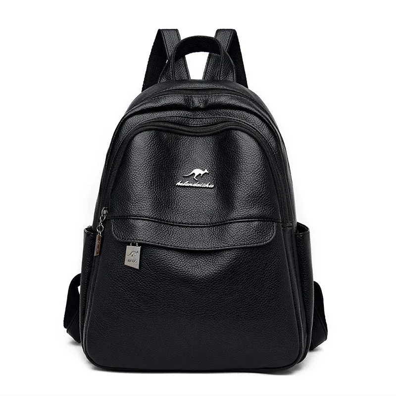Women's Versatile Large Capacity Soft Leather Backpacks