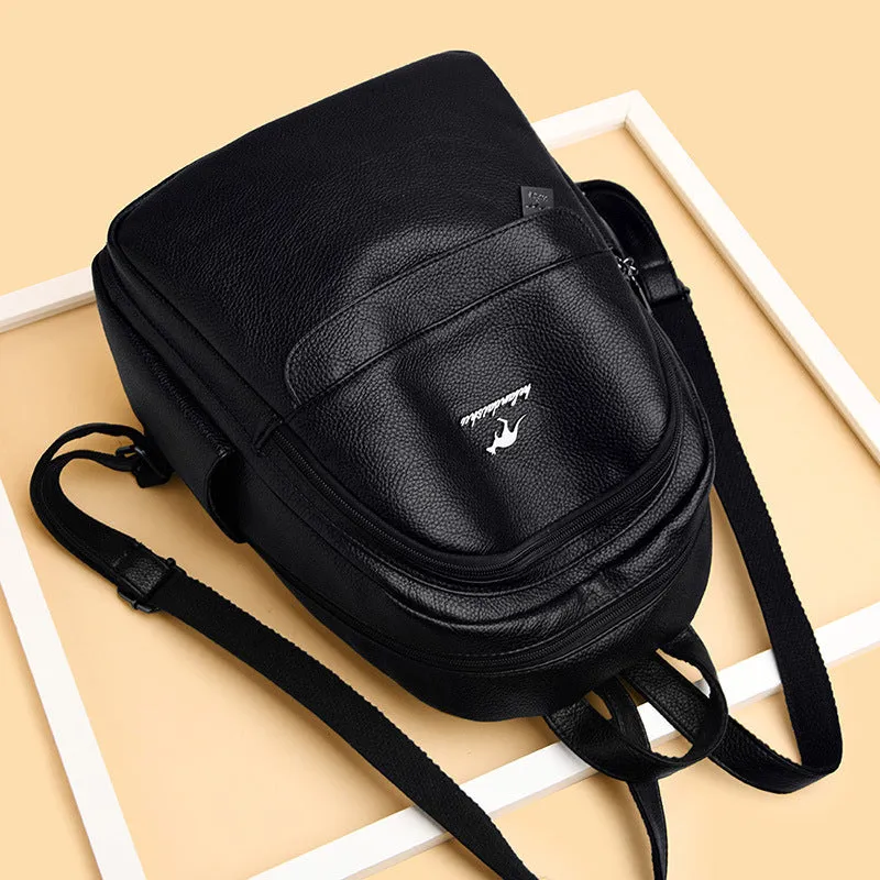 Women's Versatile Large Capacity Soft Leather Backpacks