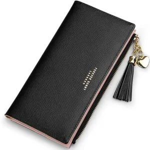 Womens Wallet Cute Slim Card Holder Case Tassels Zip Clutch