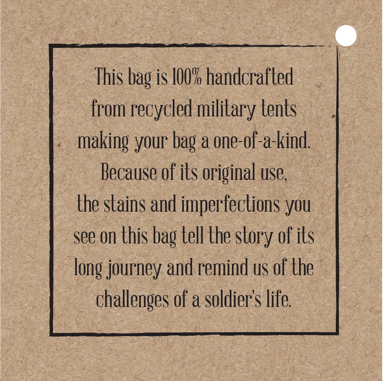Wonderful World Recycled Military Tent Market Tote