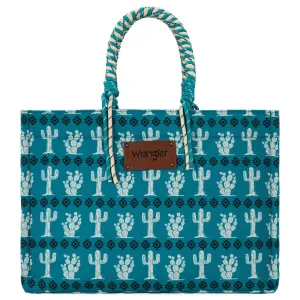 Wrangler Cactus Oversized Tote Bag Braided Handles Weekender Bag