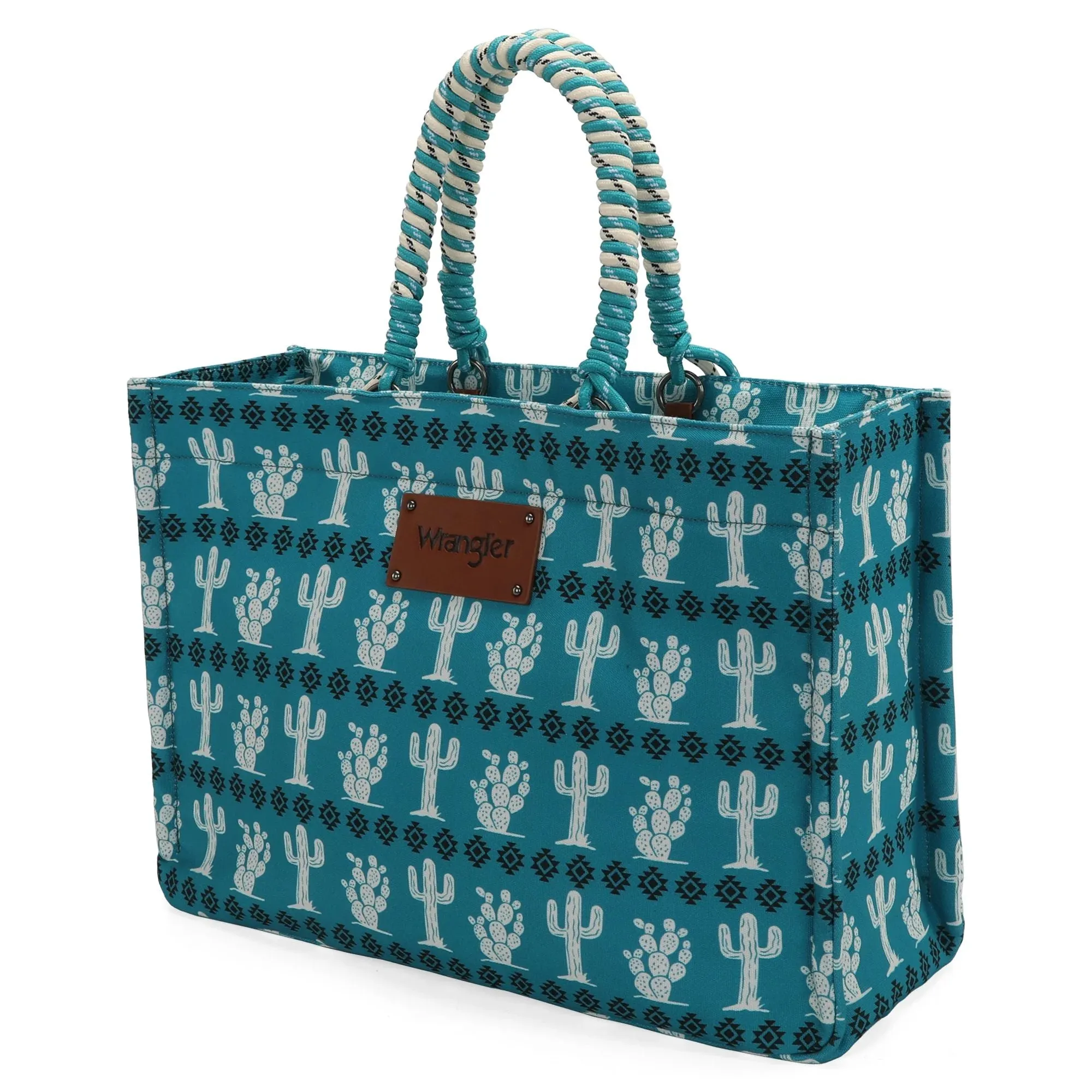 Wrangler Cactus Oversized Tote Bag Braided Handles Weekender Bag