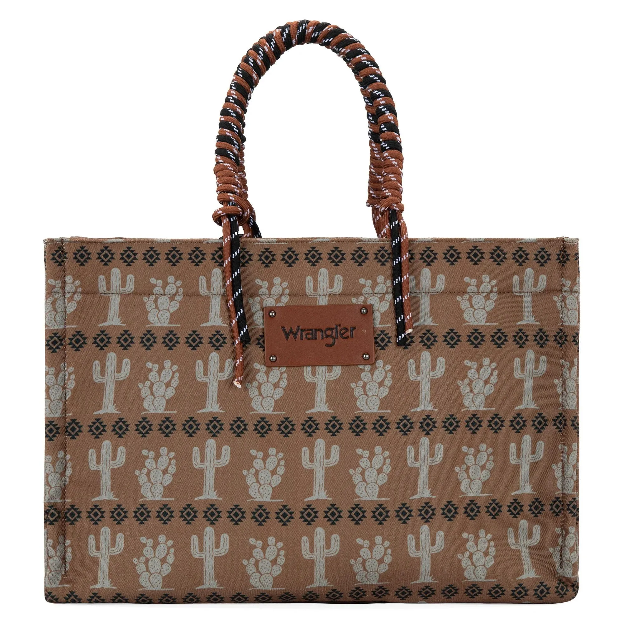 Wrangler Cactus Oversized Tote Bag Braided Handles Weekender Bag