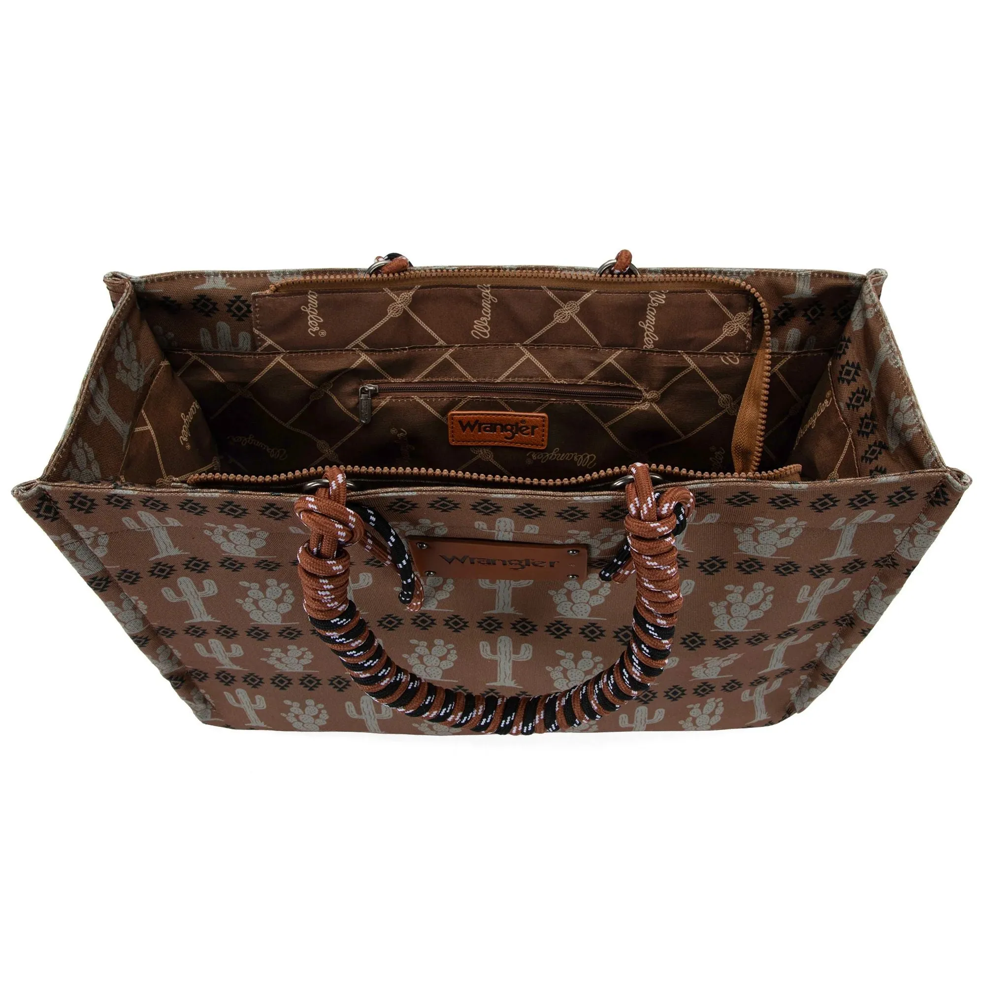 Wrangler Cactus Oversized Tote Bag Braided Handles Weekender Bag
