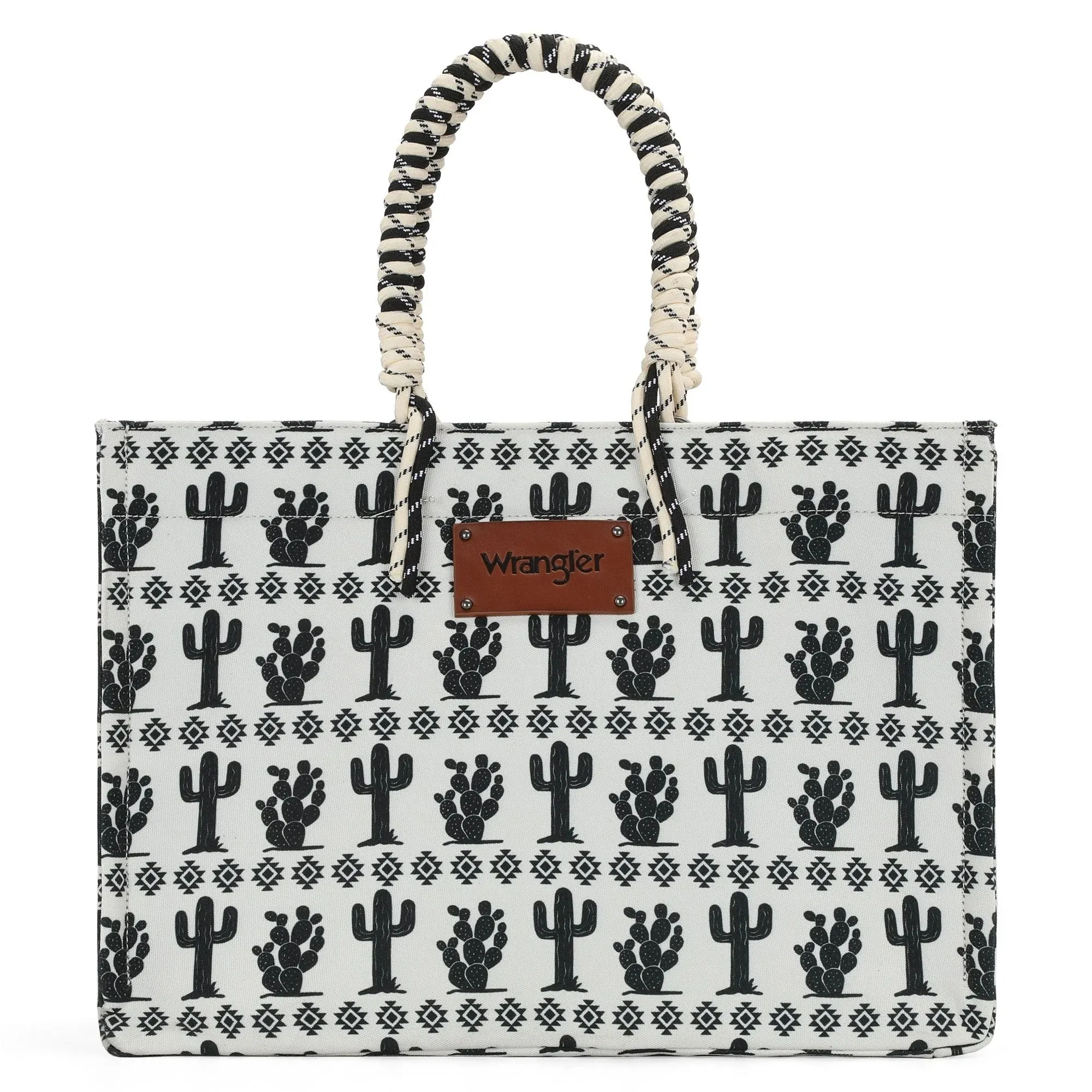 Wrangler Cactus Oversized Tote Bag Braided Handles Weekender Bag