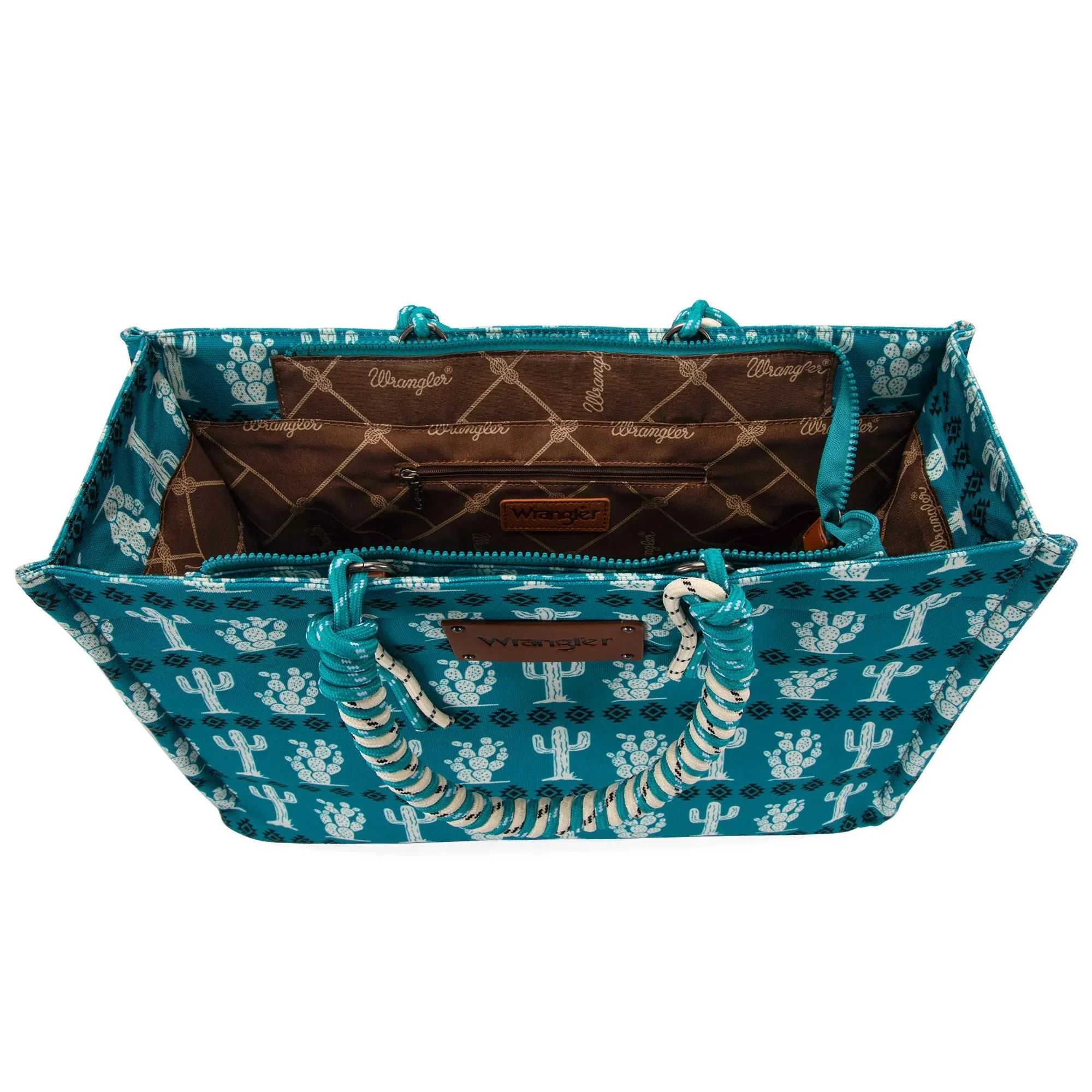 Wrangler Cactus Oversized Tote Bag Braided Handles Weekender Bag