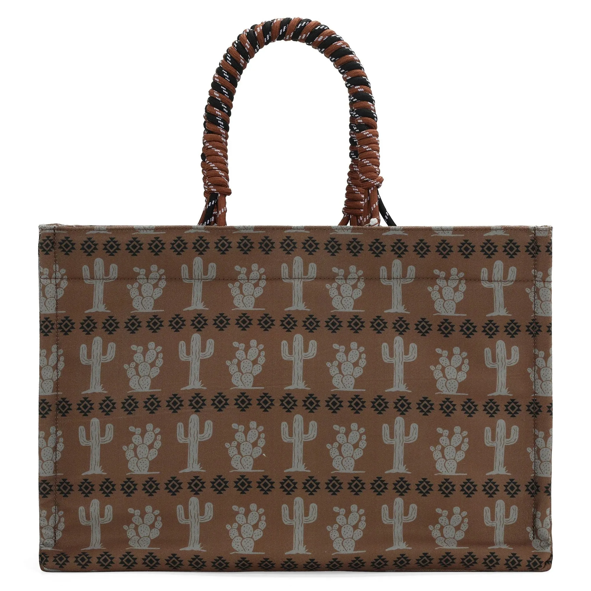 Wrangler Cactus Oversized Tote Bag Braided Handles Weekender Bag