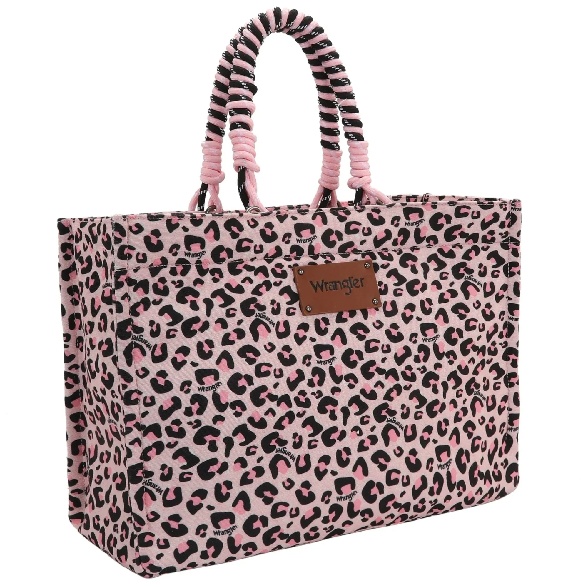 Wrangler Leopard Print Dual Sided Print Canvas Wide Tote