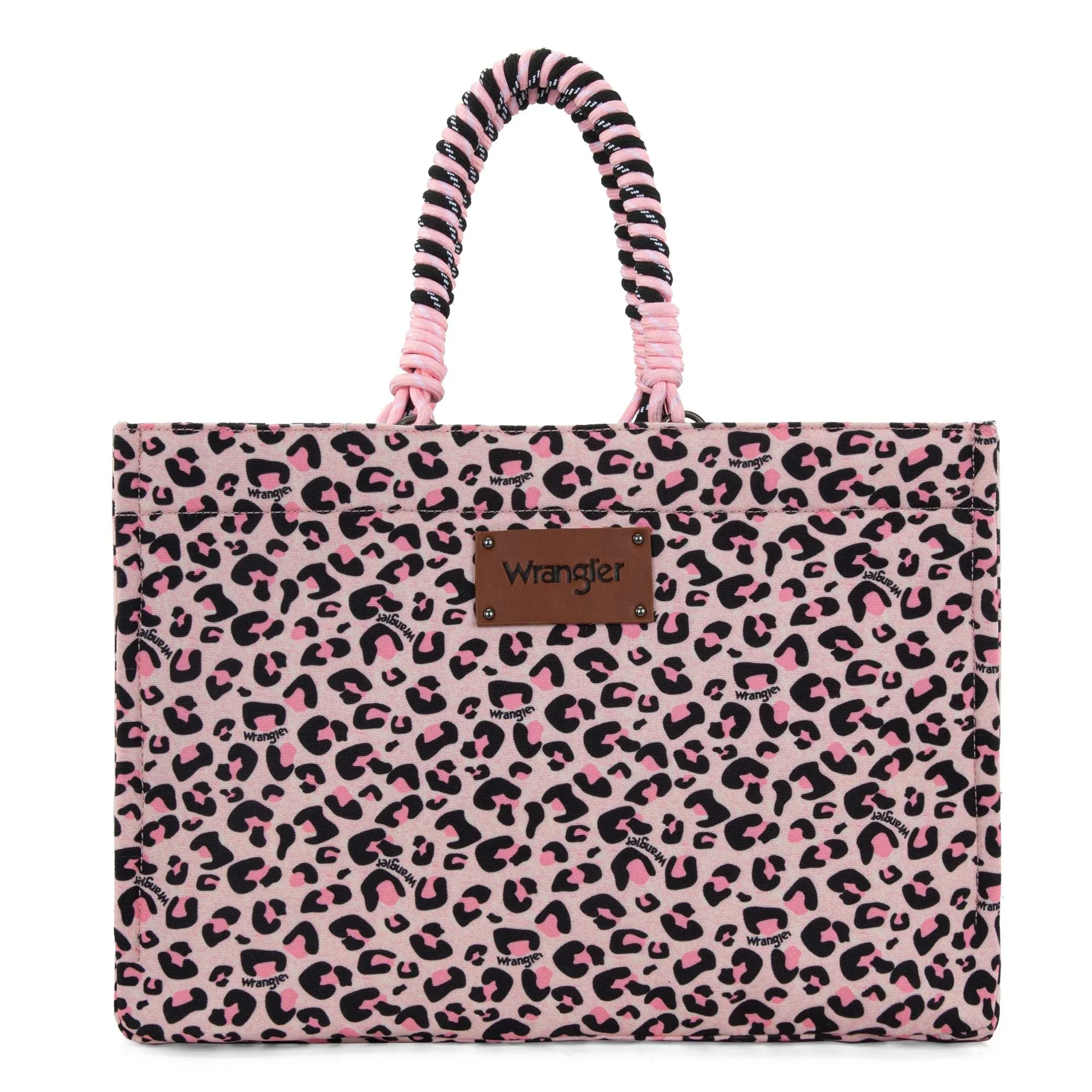 Wrangler Leopard Print Dual Sided Print Canvas Wide Tote