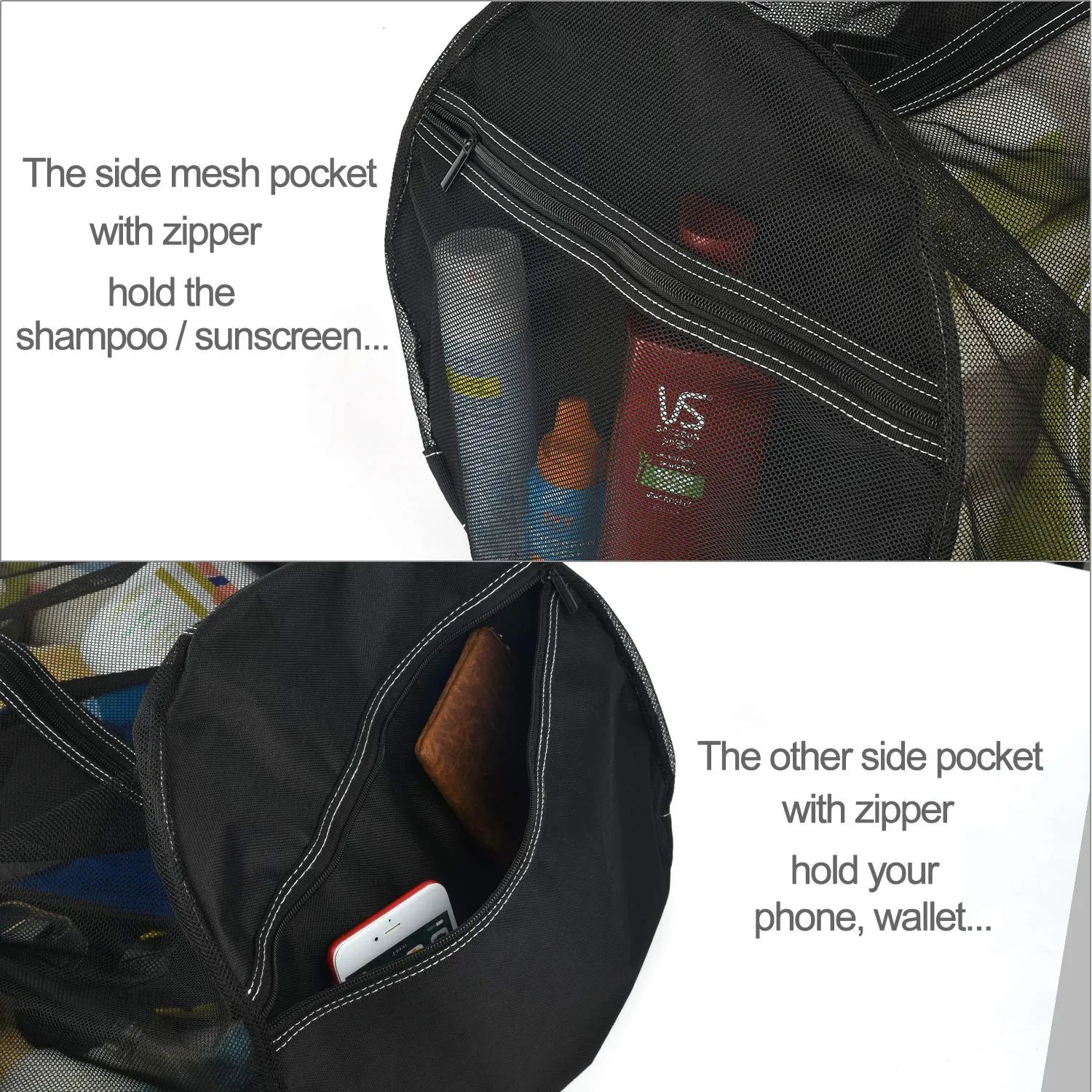 XXL Mesh Dive Bag for Scuba or Snorkeling - Diving Snorkel Gear Bags Extra Large Beach and Totes with Zipper Pockets Oversized Duffle Ideal Your Pool Trip