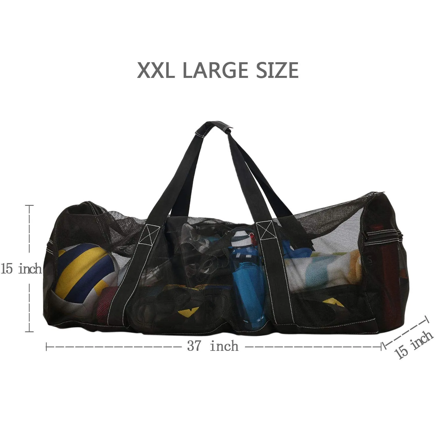 XXL Mesh Dive Bag for Scuba or Snorkeling - Diving Snorkel Gear Bags Extra Large Beach and Totes with Zipper Pockets Oversized Duffle Ideal Your Pool Trip