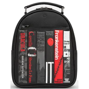 Yoshi Horror Bookworm Library Black Leather Backpack