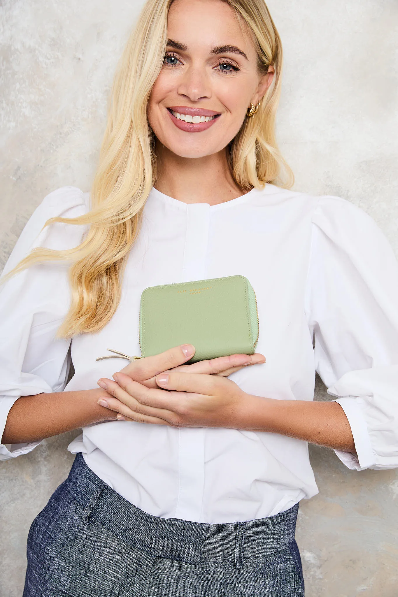 Zipper Purse/Wallet Mint - Stone